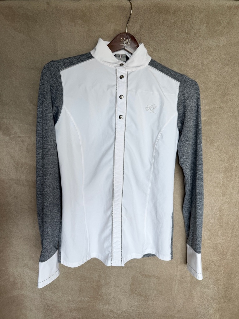 Kingsland equestrian White and Gray show Shirt